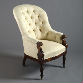 A 19th Century Deep Buttoned Bergère Armchair