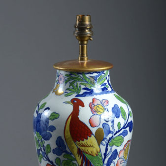 19th century victorian exotic bird ironstone vase