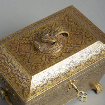 19th century ornate indian koftgari casket