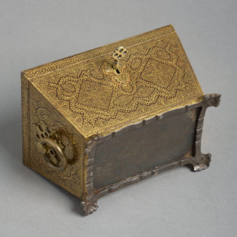 19th century ornate indian koftgari casket