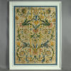 Large 18th century silk couched needlework with foliate decoration