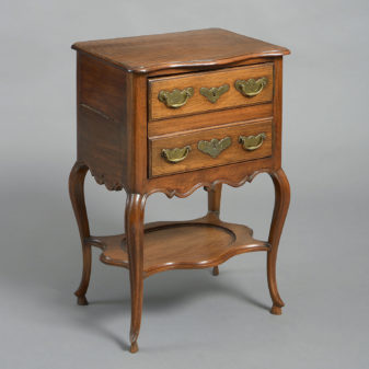 A pair of 18th century walnut and chestnut bedside tables