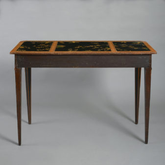 An 18th century satinwood side table inset with lacquer panels