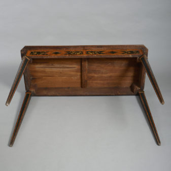 An 18th century satinwood side table inset with lacquer panels