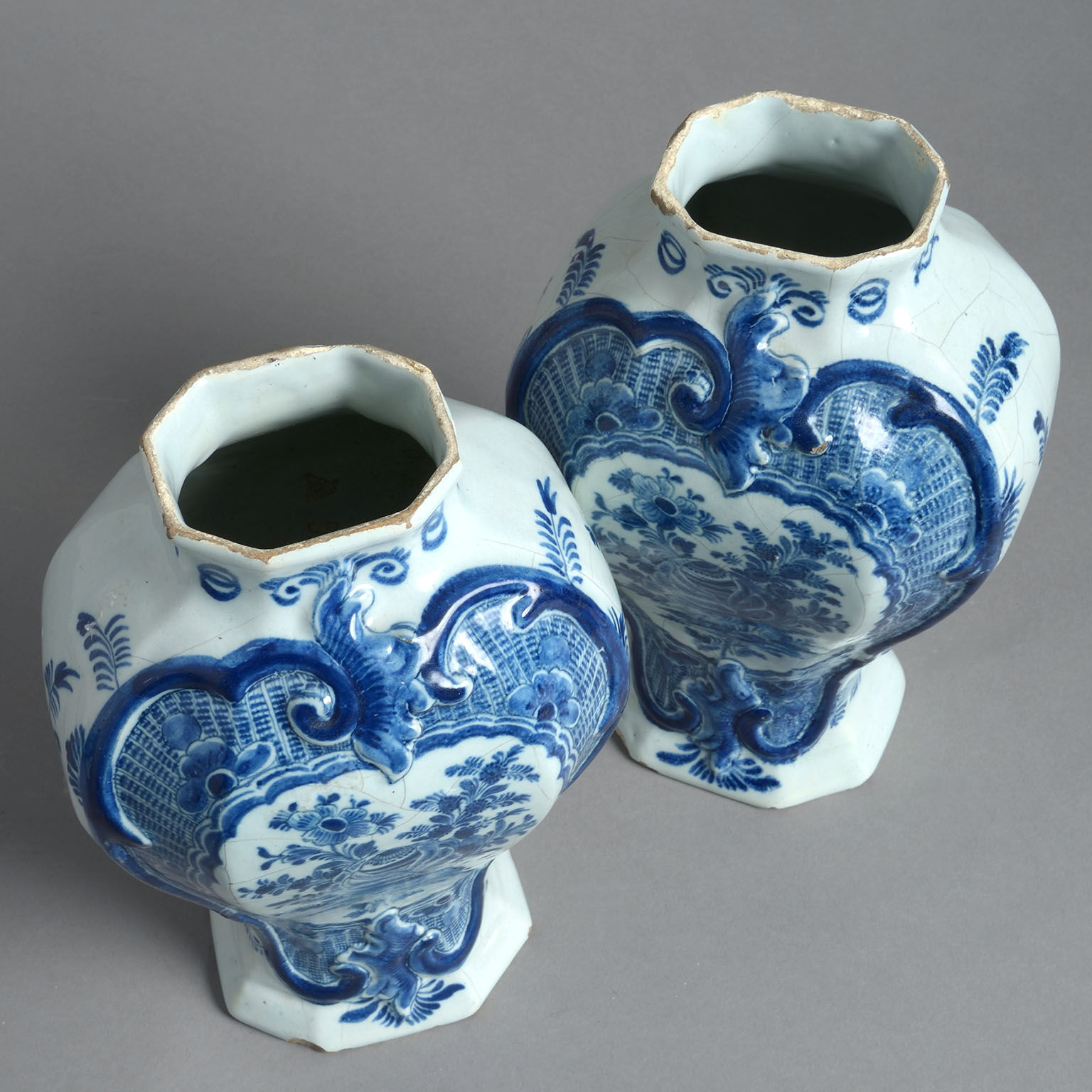 A Pair of Signed 18th Century Delft Lidded Vases Timothy Langston