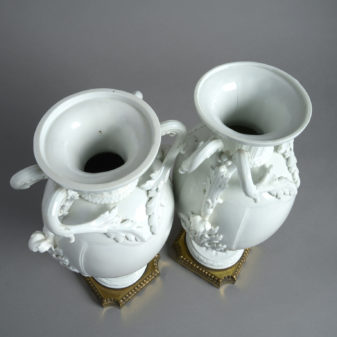Pair of vincennes style porcelain vases