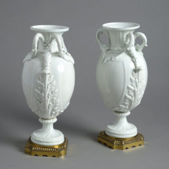 Pair of vincennes style porcelain vases