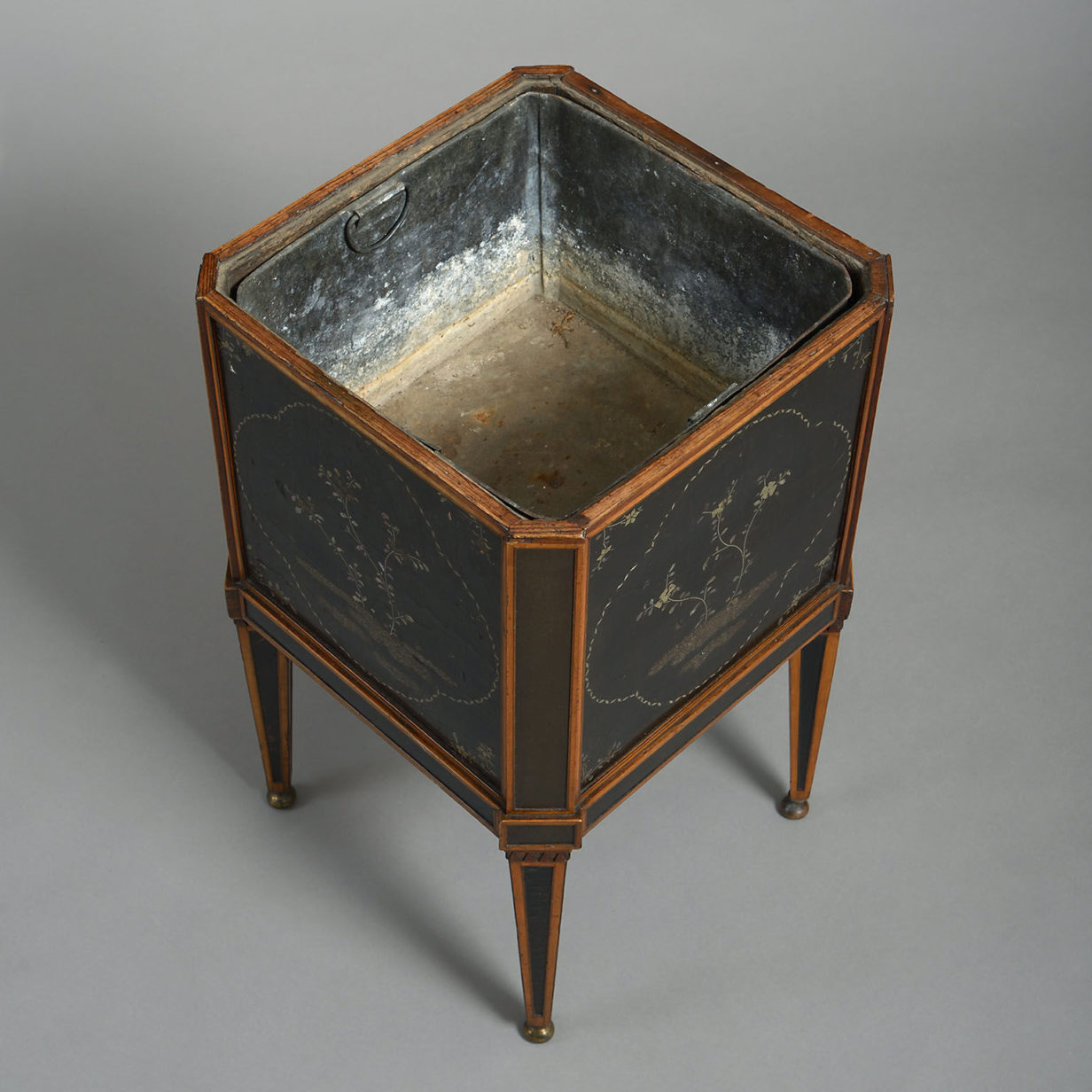 18th century dutch lacquer-mounted teestoof, jardiniere or wine cooler