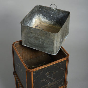 18th century dutch lacquer-mounted teestoof, jardiniere or wine cooler