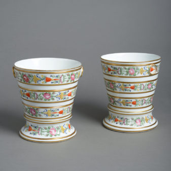 Pair of Charles X Paris Porcelain Cache-Pots