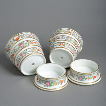 Pair of charles x paris porcelain cache-pots