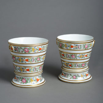 Pair of charles x paris porcelain cache-pots