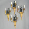 Set of four bronze and gilt-bronze wall-lights