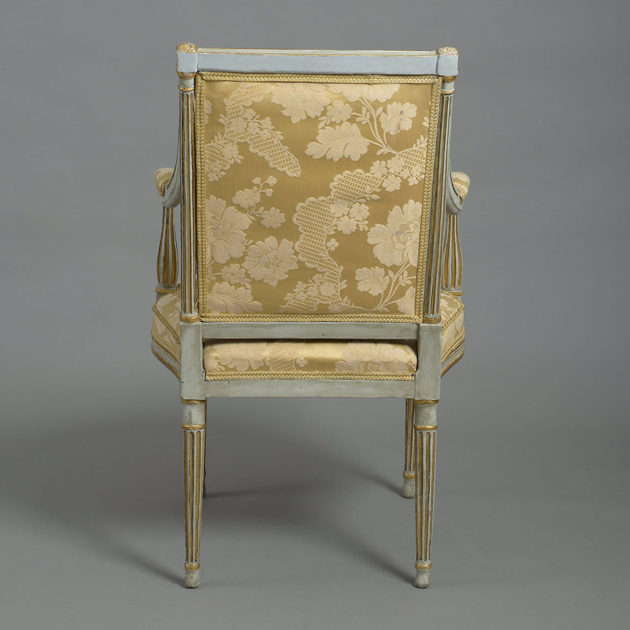 Pair of george iii painted and parcel-gilt armchairs