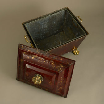 An early 19th century regency period tole coal bin
