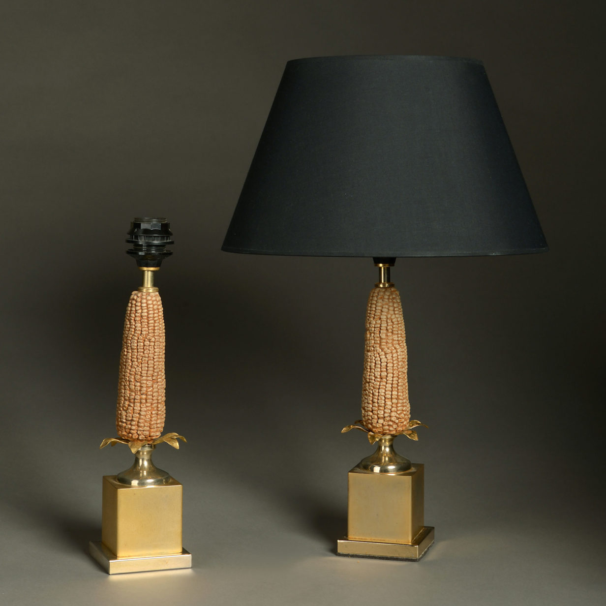 A pair of mid-century lamps - manner of maison charles
