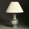 A famille verte porcelain vase as a lamp base