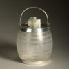 An edwardian period silver-plated & glass biscuit barrel