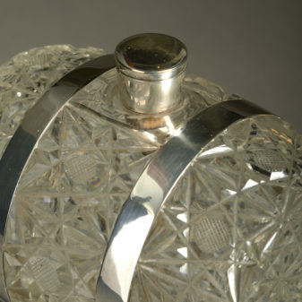 An early 20th century cut glass novelty spirit barrel