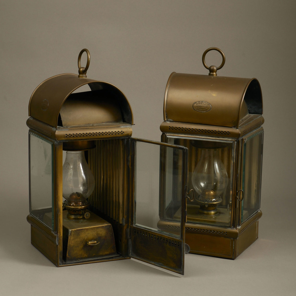 Late 19th century pair of wall lanterns by davy & co.