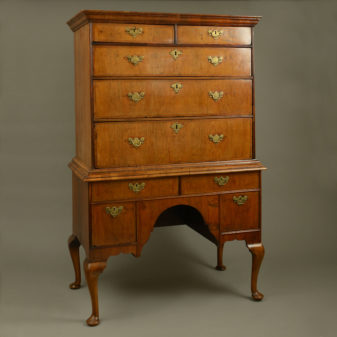 An Early 18th Century Queen Anne Period Walnut Chest on Stand