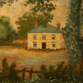 A mid 19th century naive landscape oil