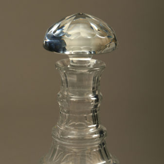 A pair of regency period cut glass decanters