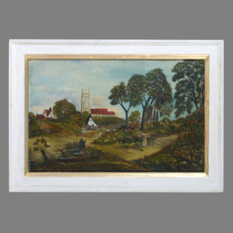 A pair of 19th century naive landscapes.