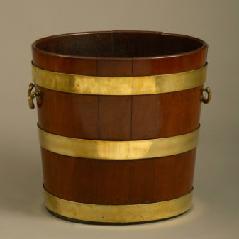 A George III Period Mahogany and Brass Peat Bucket