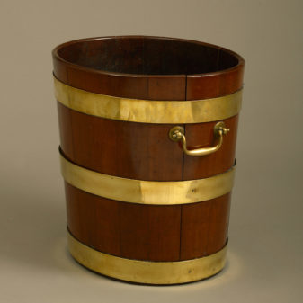 A george iii period mahogany and brass peat bucket