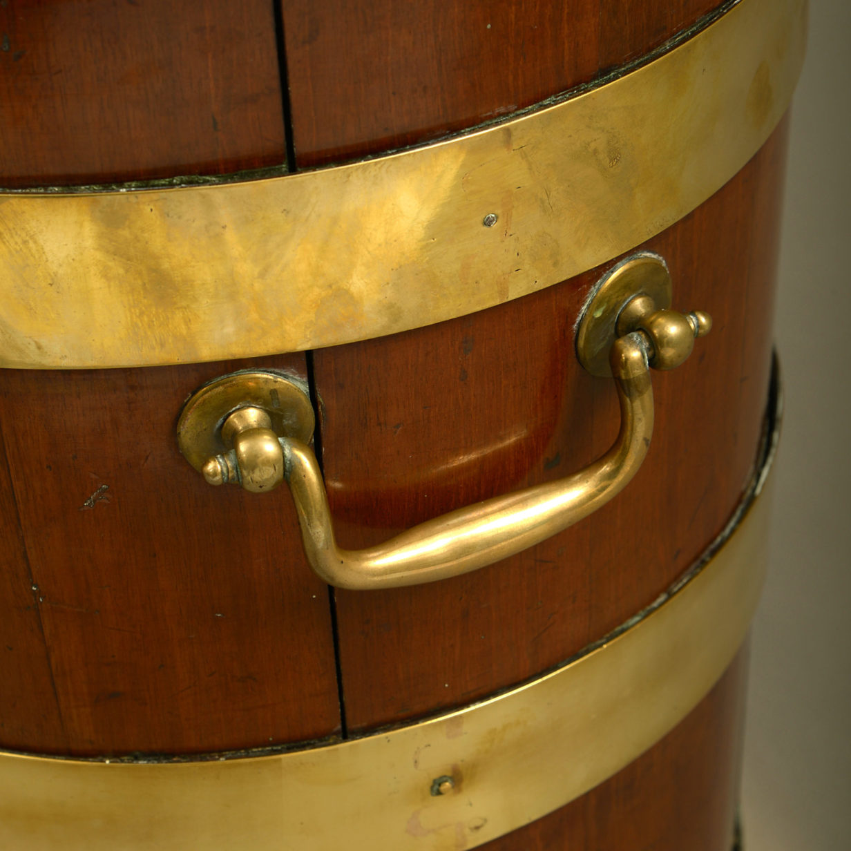 A george iii period mahogany and brass peat bucket