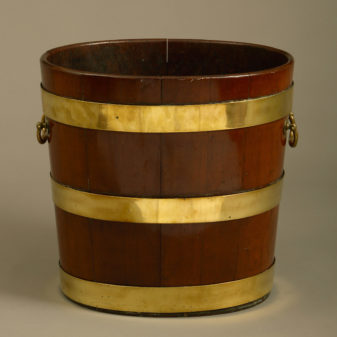 A george iii period mahogany and brass peat bucket