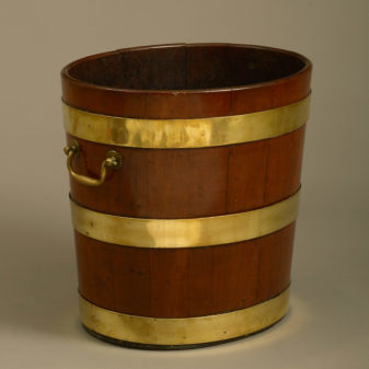 A george iii period mahogany and brass peat bucket