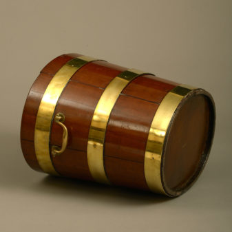 A george iii period mahogany and brass peat bucket