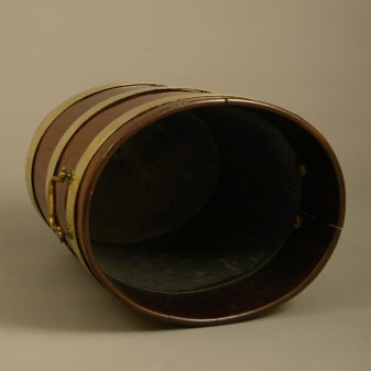 A george iii period mahogany and brass peat bucket