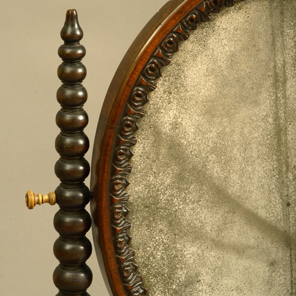 A mid-19th century victorian walnut dressing table mirror