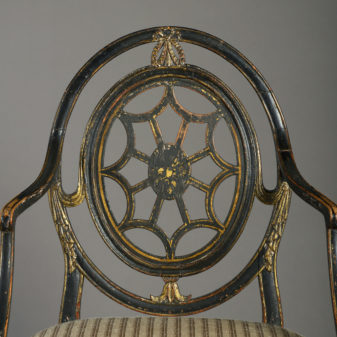 A late 18th century george iii period ebonised open armchair - james wyatt