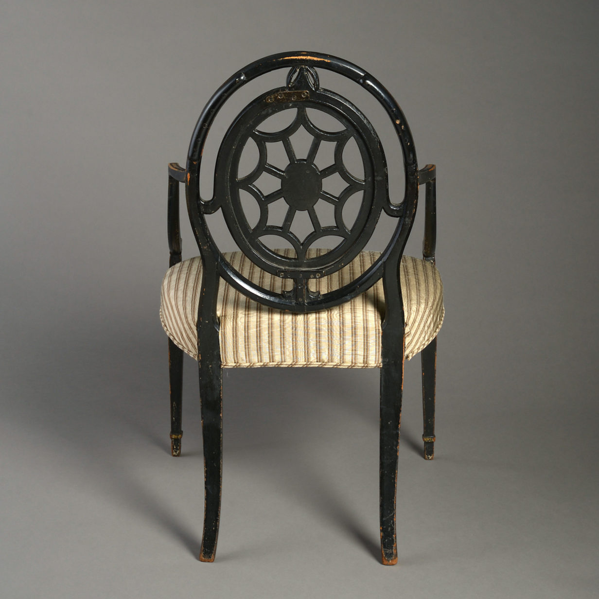 A late 18th century george iii period ebonised open armchair - james wyatt