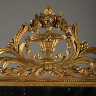 A large late 18th century louis xvi period giltwood mirror