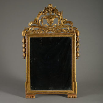 A Large Late 18th Century Louis XVI Period Giltwood Mirror