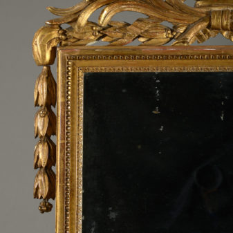 A large late 18th century louis xvi period giltwood mirror