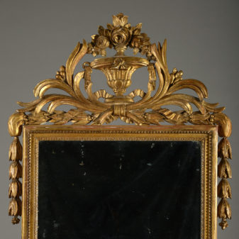 A large late 18th century louis xvi period giltwood mirror