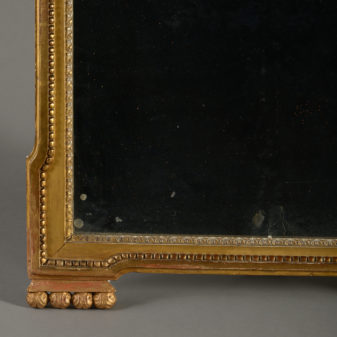 A large late 18th century louis xvi period giltwood mirror