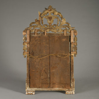 A large late 18th century louis xvi period giltwood mirror