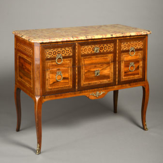 A Fine 18th Century Louis XVI Period Parquetry Commode