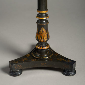 An early 19th century regency japanned occasional table