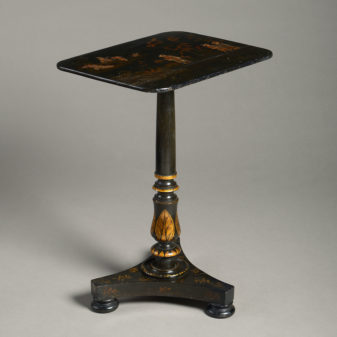 An early 19th century regency japanned occasional table