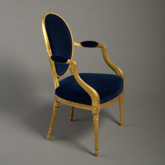 A late 18th century george iii period adam giltwood armchair
