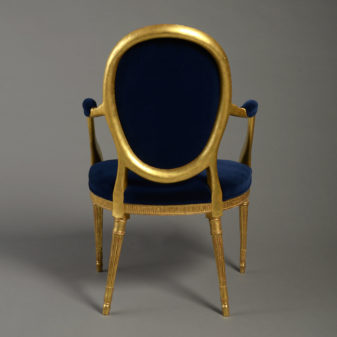 A late 18th century george iii period adam giltwood armchair