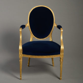 A late 18th century george iii period adam giltwood armchair